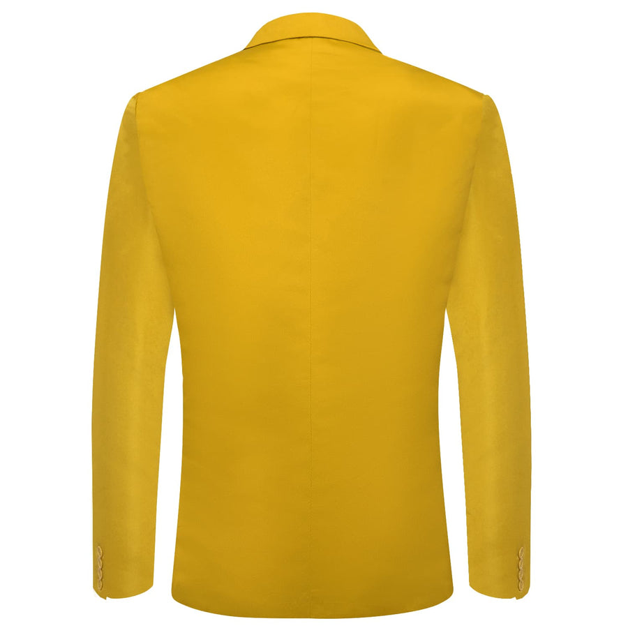 Yellow Satin Notched Collar Suit Tuxedo Jacket tuxedo    - Sophisticated Gentlemen
