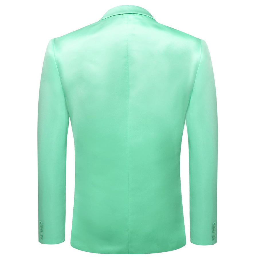 Mint Green Satin Notched Collar Suit Tuxedo Jacket tuxedo    - Sophisticated Gentlemen