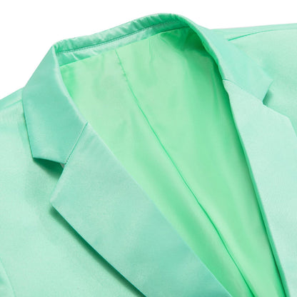 Mint Green Satin Notched Collar Suit Tuxedo Jacket tuxedo    - Sophisticated Gentlemen