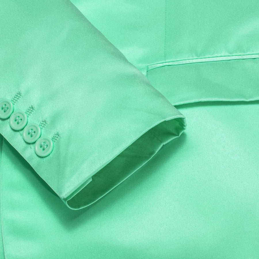Mint Green Satin Notched Collar Suit Tuxedo Jacket tuxedo    - Sophisticated Gentlemen