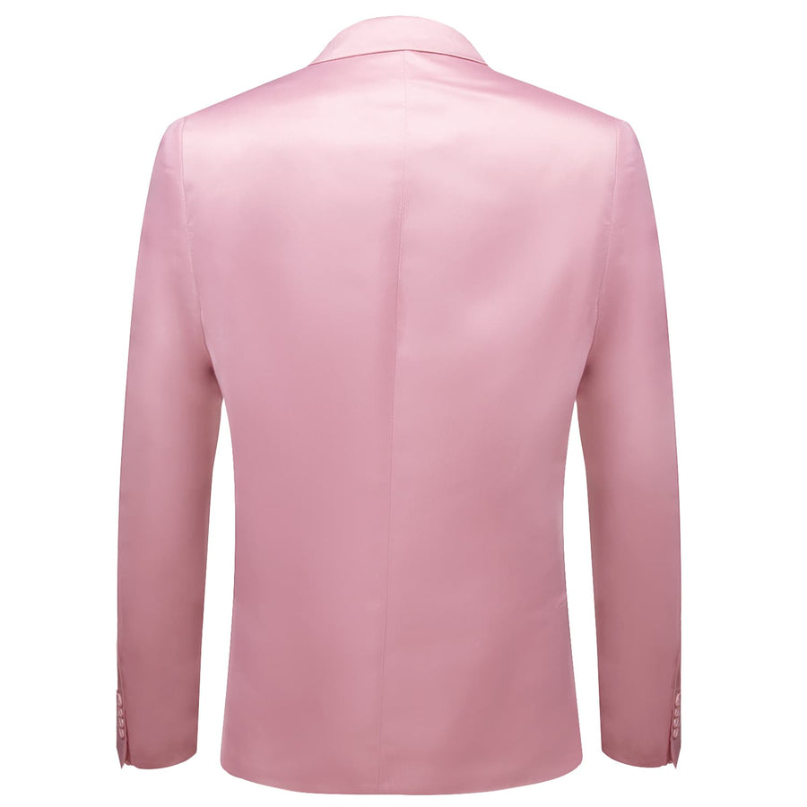 Pink Satin Notched Collar Suit Tuxedo Jacket tuxedo    - Sophisticated Gentlemen