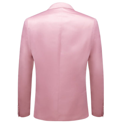 Pink Satin Notched Collar Suit Tuxedo Jacket tuxedo    - Sophisticated Gentlemen