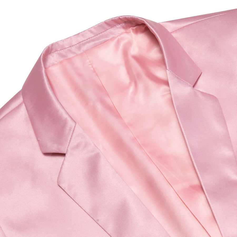 Pink Satin Notched Collar Suit Tuxedo Jacket tuxedo    - Sophisticated Gentlemen