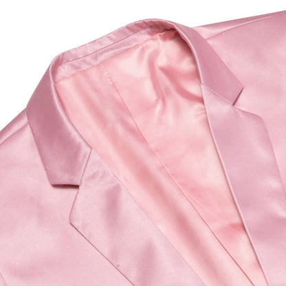 Pink Satin Notched Collar Suit Tuxedo Jacket tuxedo    - Sophisticated Gentlemen