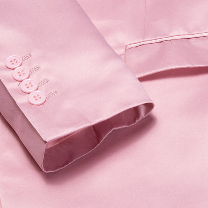 Pink Satin Notched Collar Suit Tuxedo Jacket tuxedo    - Sophisticated Gentlemen
