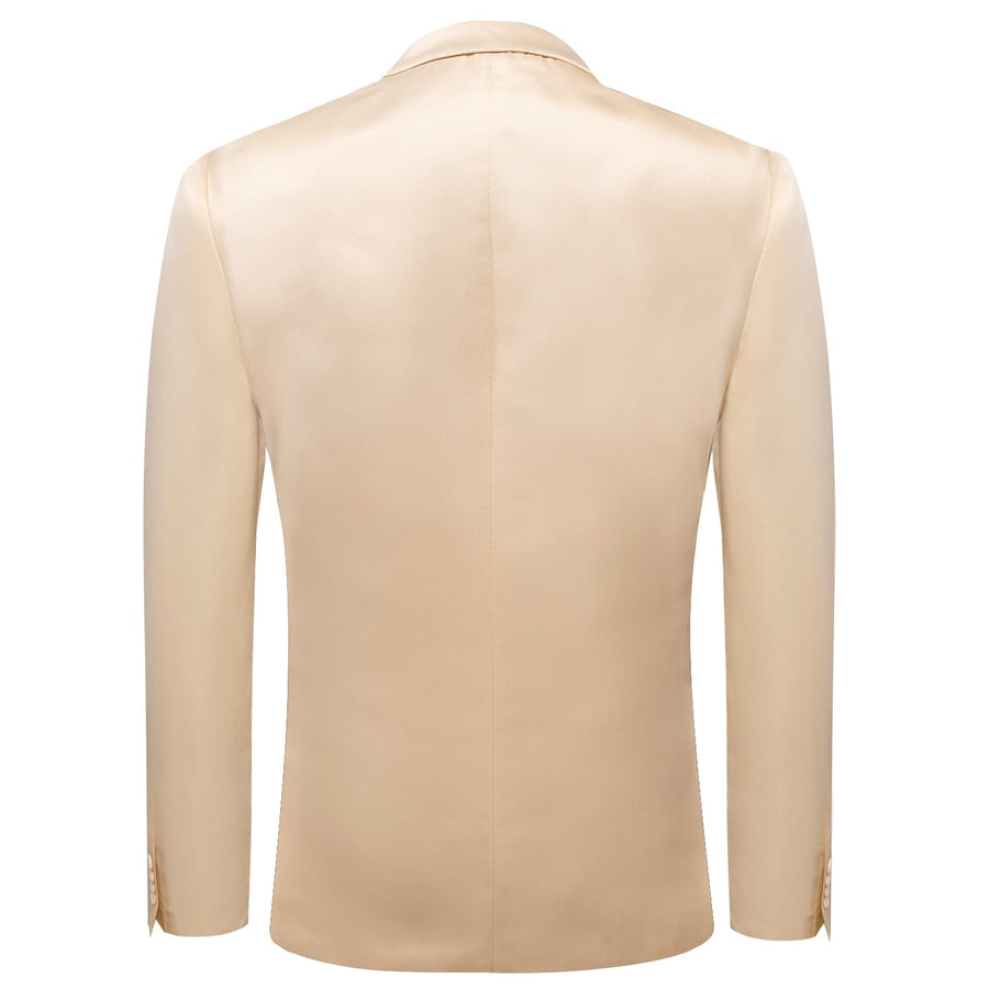 Champagne Satin Notched Collar Suit Tuxedo Jacket tuxedo    - Sophisticated Gentlemen