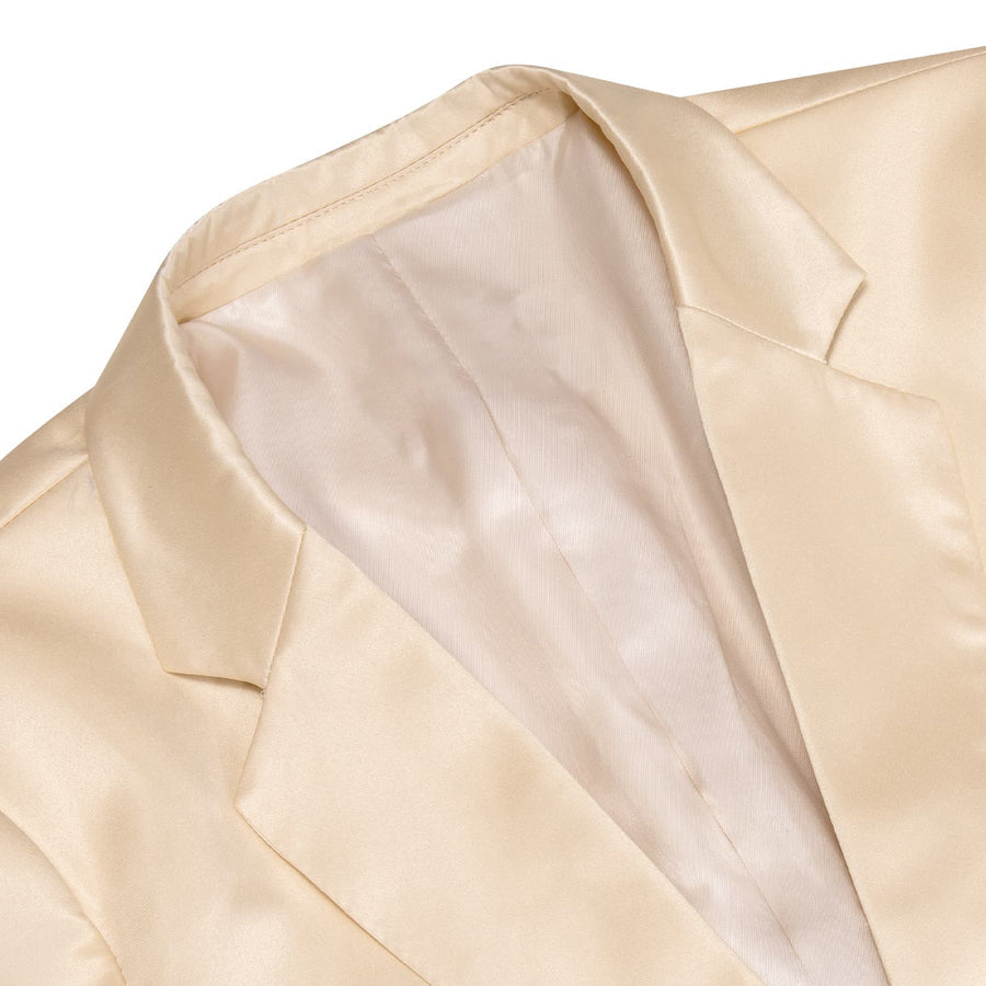 Champagne Satin Notched Collar Suit Tuxedo Jacket tuxedo    - Sophisticated Gentlemen