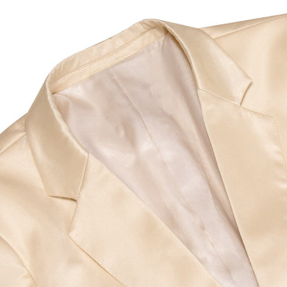 Champagne Satin Notched Collar Suit Tuxedo Jacket tuxedo    - Sophisticated Gentlemen