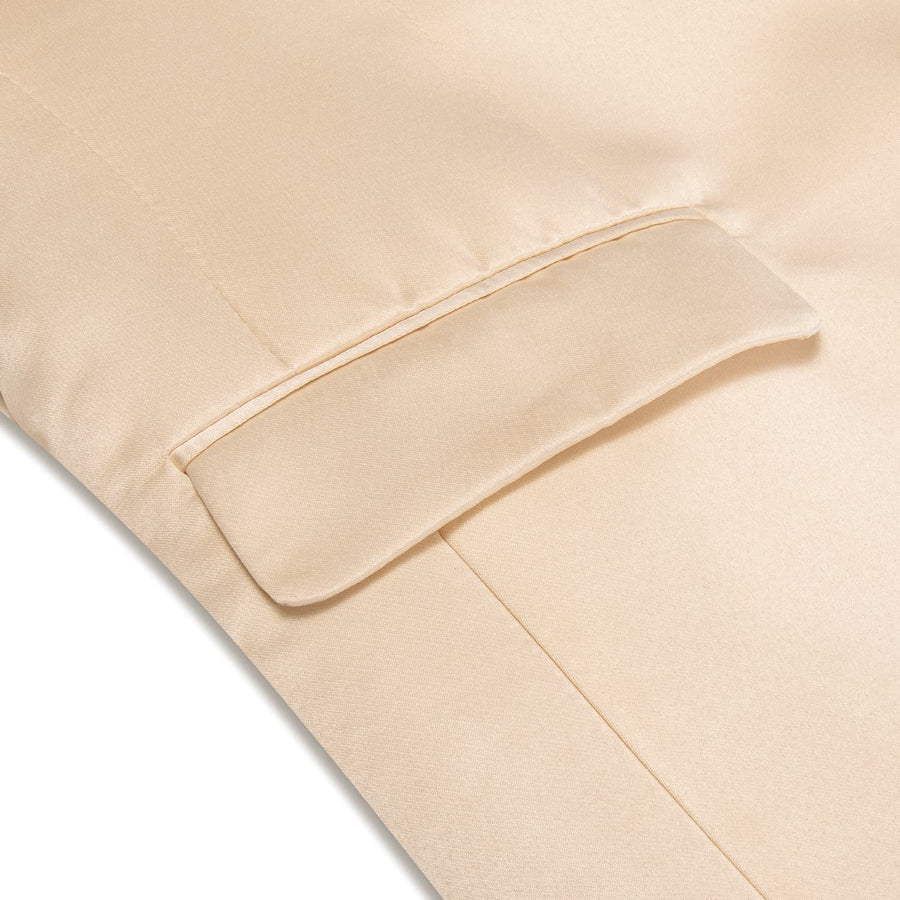 Champagne Satin Notched Collar Suit Tuxedo Jacket tuxedo    - Sophisticated Gentlemen