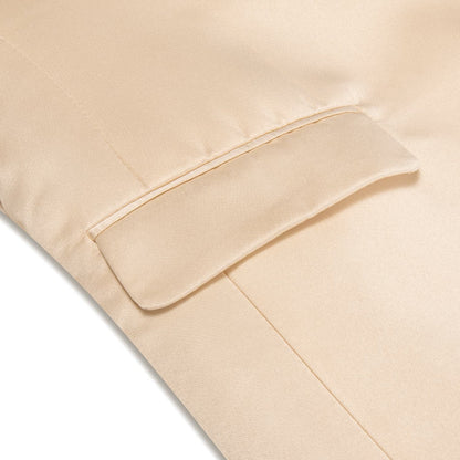 Champagne Satin Notched Collar Suit Tuxedo Jacket tuxedo    - Sophisticated Gentlemen