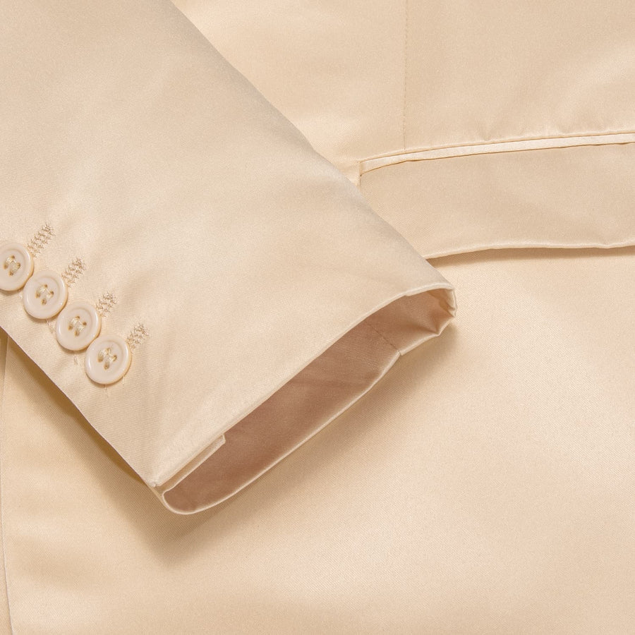Champagne Satin Notched Collar Suit Tuxedo Jacket tuxedo    - Sophisticated Gentlemen