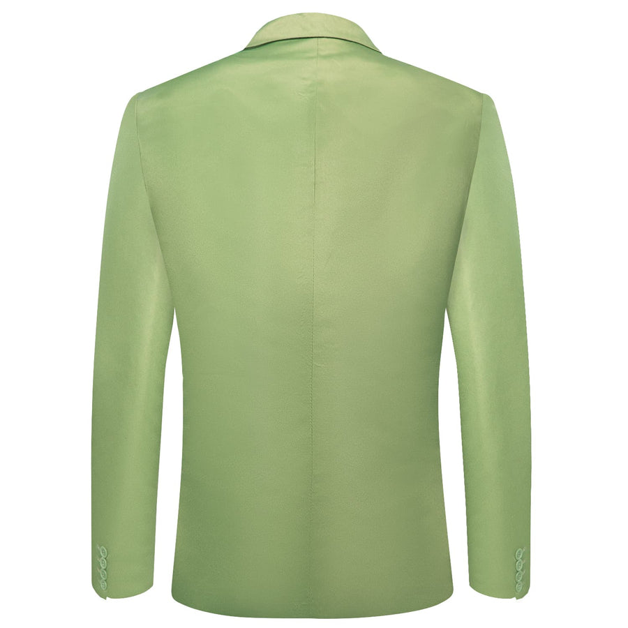 Pear Green Satin Notched Collar Suit Tuxedo Jacket tuxedo    - Sophisticated Gentlemen