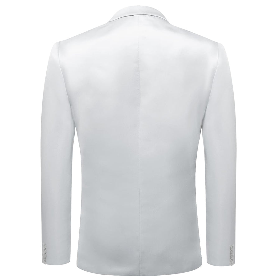 Cloud Gray Satin Notched Collar Suit Tuxedo Jacket tuxedo    - Sophisticated Gentlemen