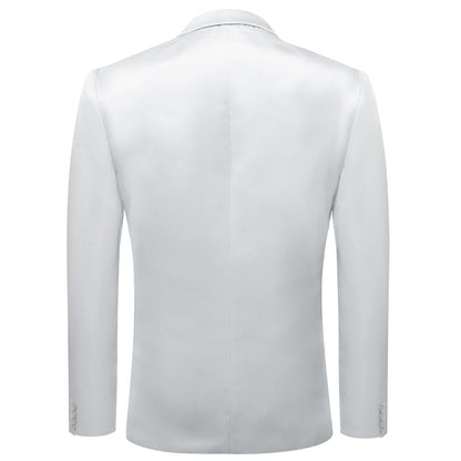 Cloud Gray Satin Notched Collar Suit Tuxedo Jacket tuxedo    - Sophisticated Gentlemen