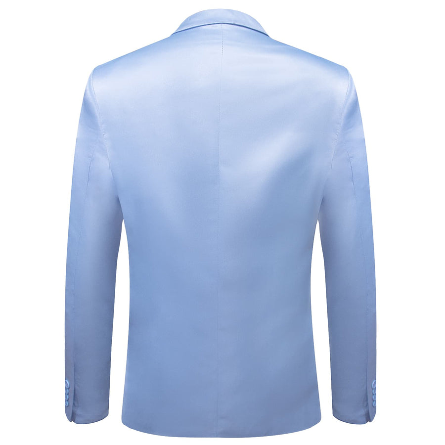Arctic Blue Satin Notched Collar Suit Tuxedo Jacket tuxedo    - Sophisticated Gentlemen
