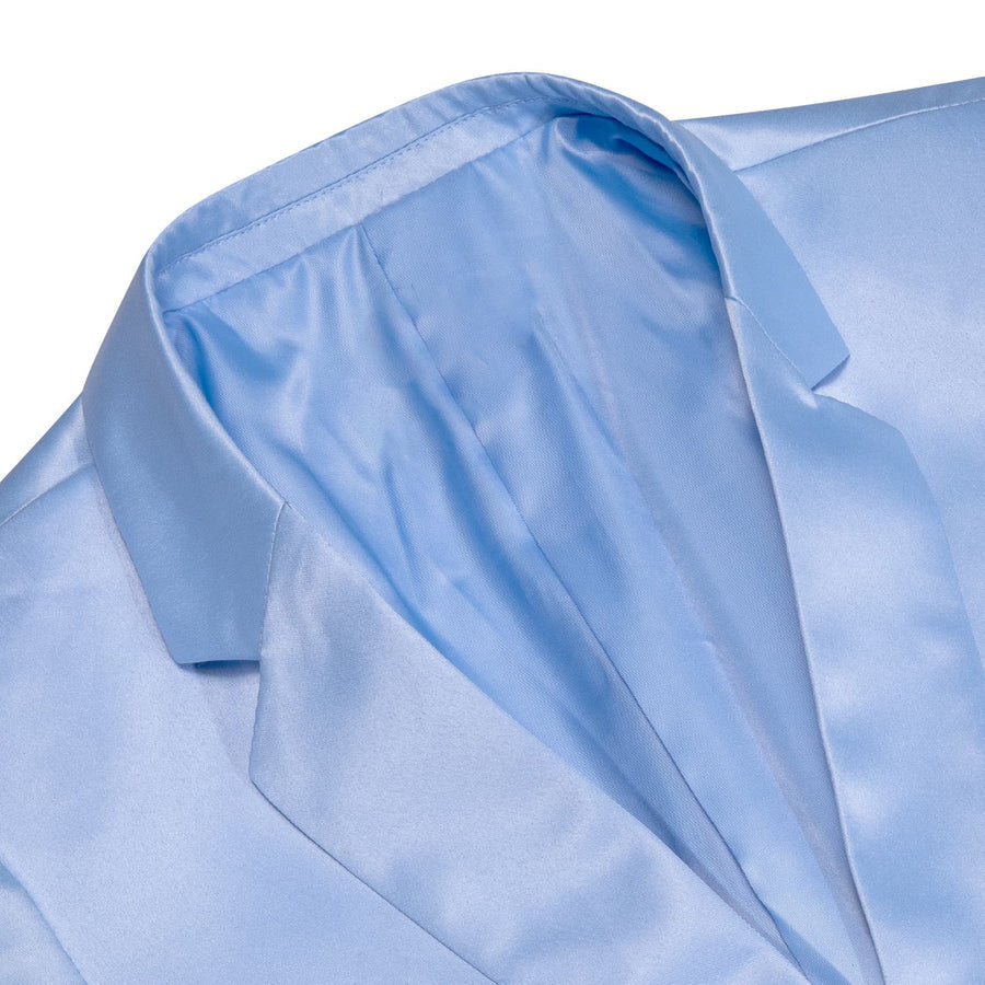 Arctic Blue Satin Notched Collar Suit Tuxedo Jacket tuxedo    - Sophisticated Gentlemen