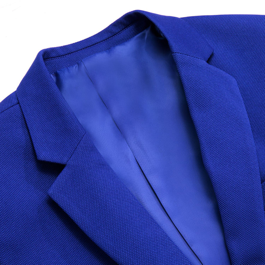 Navy Blue Solid Notched Collar Silk Suit Tuxedo Jacket tuxedo    - Sophisticated Gentlemen