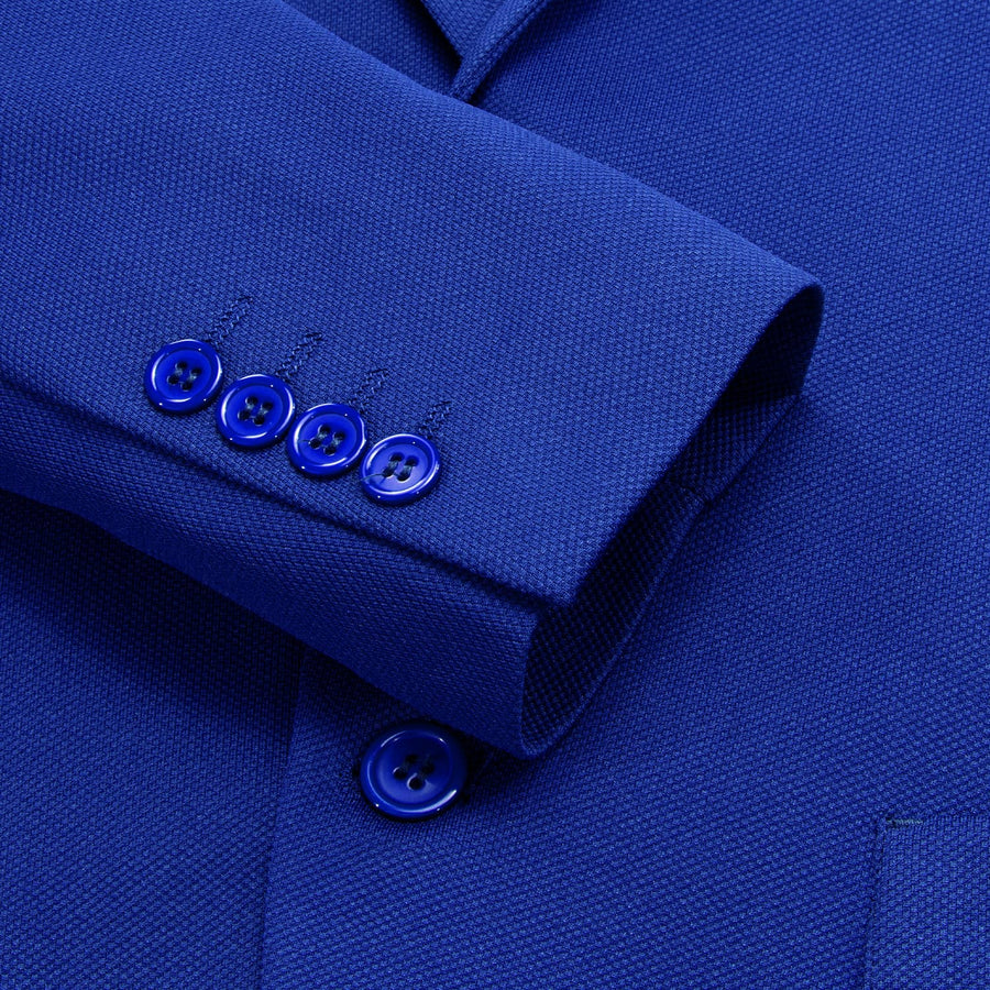 Navy Blue Solid Notched Collar Silk Suit Tuxedo Jacket tuxedo    - Sophisticated Gentlemen