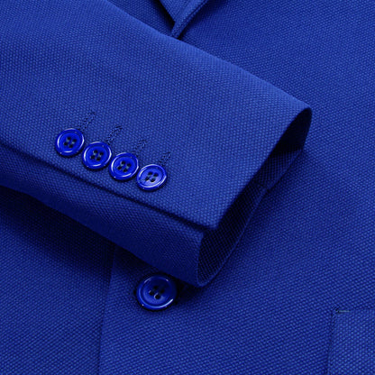 Navy Blue Solid Notched Collar Silk Suit Tuxedo Jacket tuxedo    - Sophisticated Gentlemen
