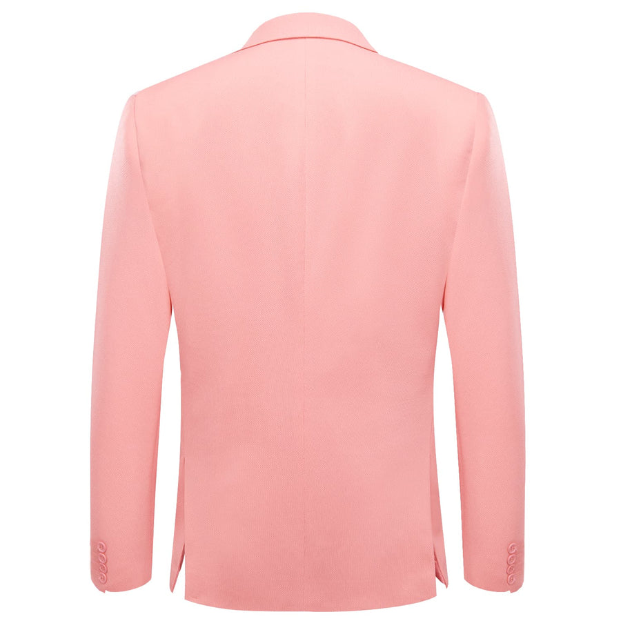 Light Pink Solid Notched Collar Silk Suit Tuxedo Jacket tuxedo    - Sophisticated Gentlemen