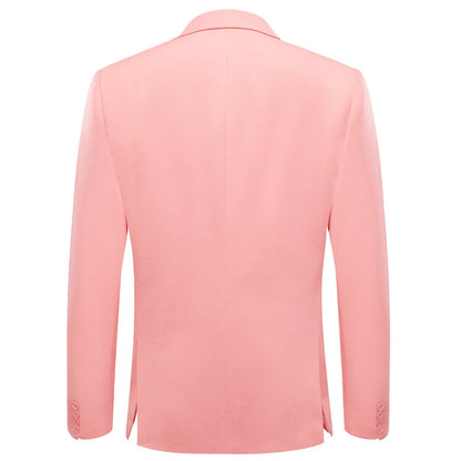 Light Pink Solid Notched Collar Silk Suit Tuxedo Jacket tuxedo    - Sophisticated Gentlemen