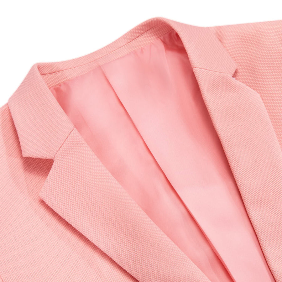 Light Pink Solid Notched Collar Silk Suit Tuxedo Jacket tuxedo    - Sophisticated Gentlemen
