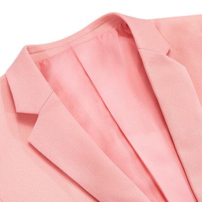 Light Pink Solid Notched Collar Silk Suit Tuxedo Jacket tuxedo    - Sophisticated Gentlemen