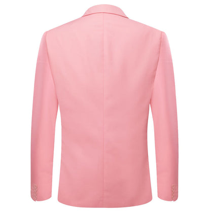Light Pink Notched Collar Silk Suit Tuxedo Jacket tuxedo    - Sophisticated Gentlemen