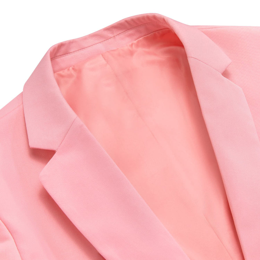 Light Pink Notched Collar Silk Suit Tuxedo Jacket tuxedo    - Sophisticated Gentlemen