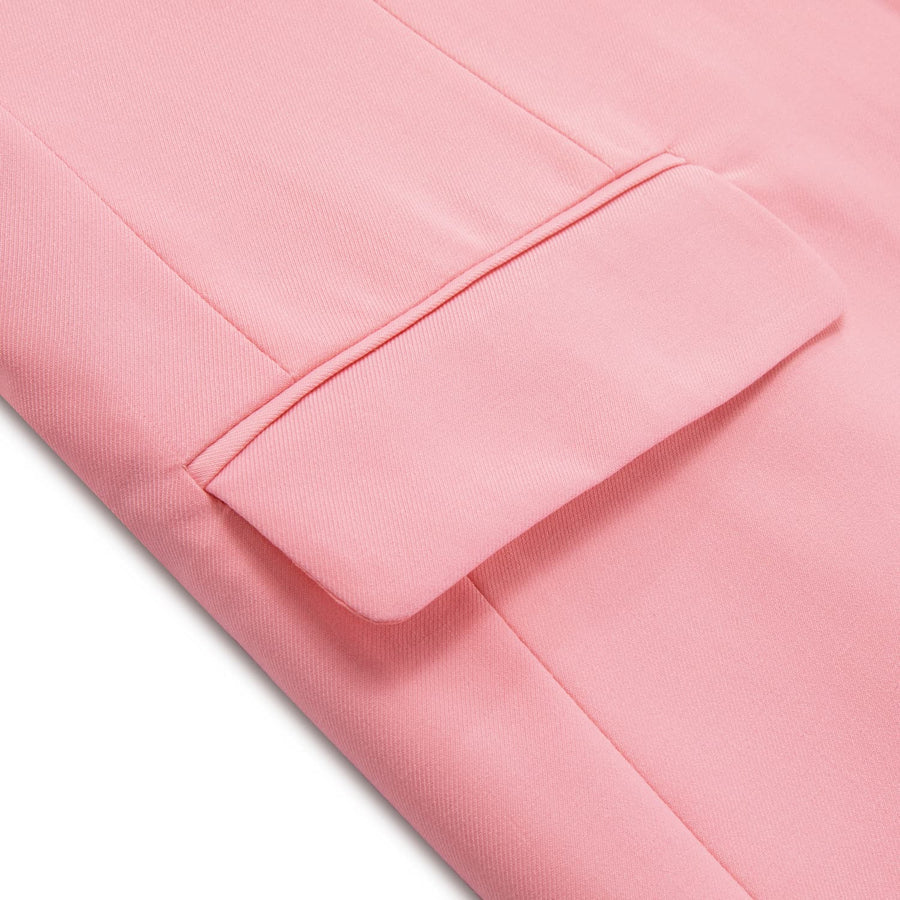 Light Pink Notched Collar Silk Suit Tuxedo Jacket tuxedo    - Sophisticated Gentlemen