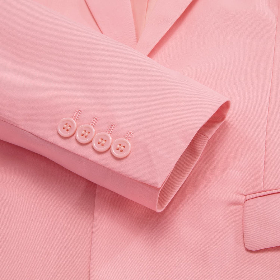 Light Pink Notched Collar Silk Suit Tuxedo Jacket tuxedo    - Sophisticated Gentlemen