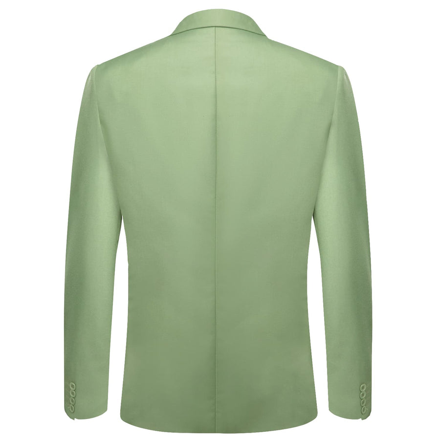 Sage Green Notched Collar Silk Suit Tuxedo Jacket tuxedo    - Sophisticated Gentlemen