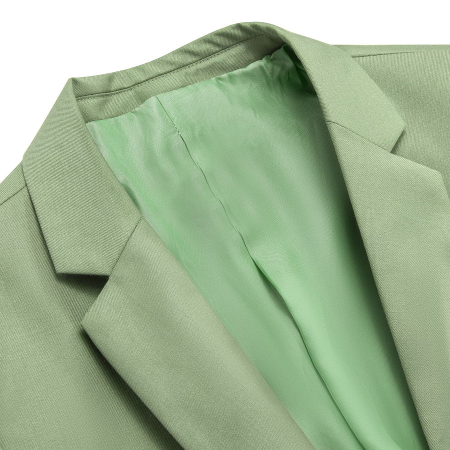 Sage Green Notched Collar Silk Suit Tuxedo Jacket tuxedo    - Sophisticated Gentlemen