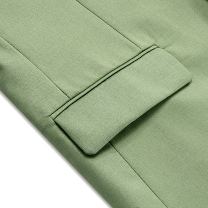Sage Green Notched Collar Silk Suit Tuxedo Jacket tuxedo    - Sophisticated Gentlemen