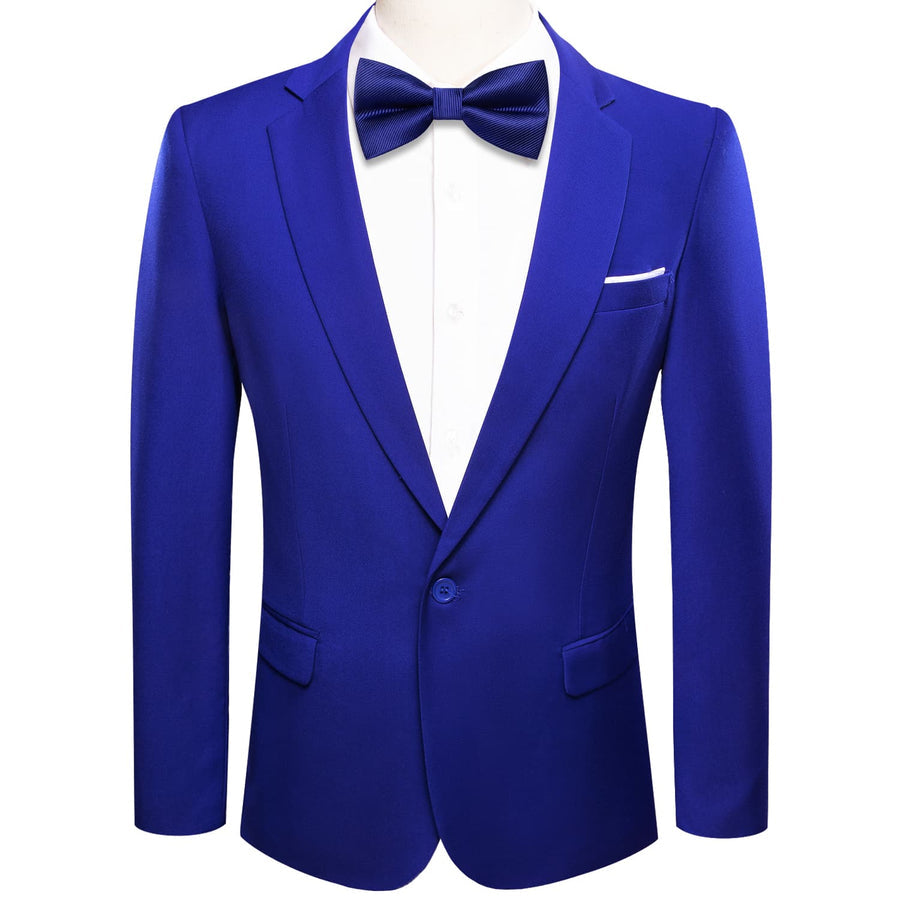 Navy Blue Notched Collar Silk Suit Tuxedo Jacket tuxedo S (38)   - Sophisticated Gentlemen