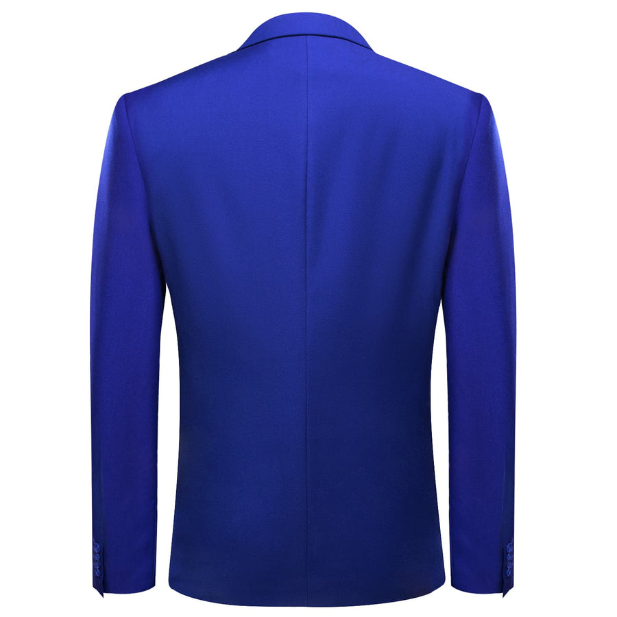 Navy Blue Notched Collar Silk Suit Tuxedo Jacket tuxedo    - Sophisticated Gentlemen