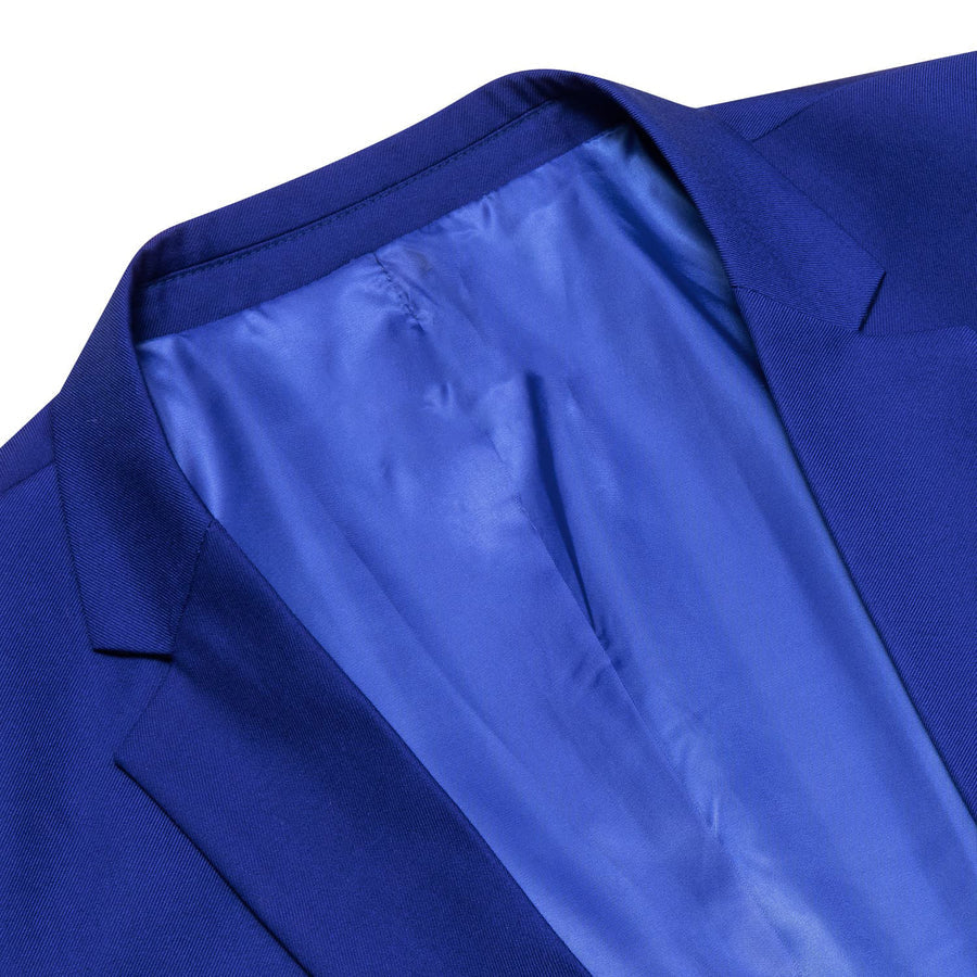 Navy Blue Notched Collar Silk Suit Tuxedo Jacket tuxedo    - Sophisticated Gentlemen