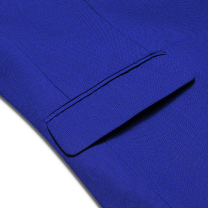 Navy Blue Notched Collar Silk Suit Tuxedo Jacket tuxedo    - Sophisticated Gentlemen