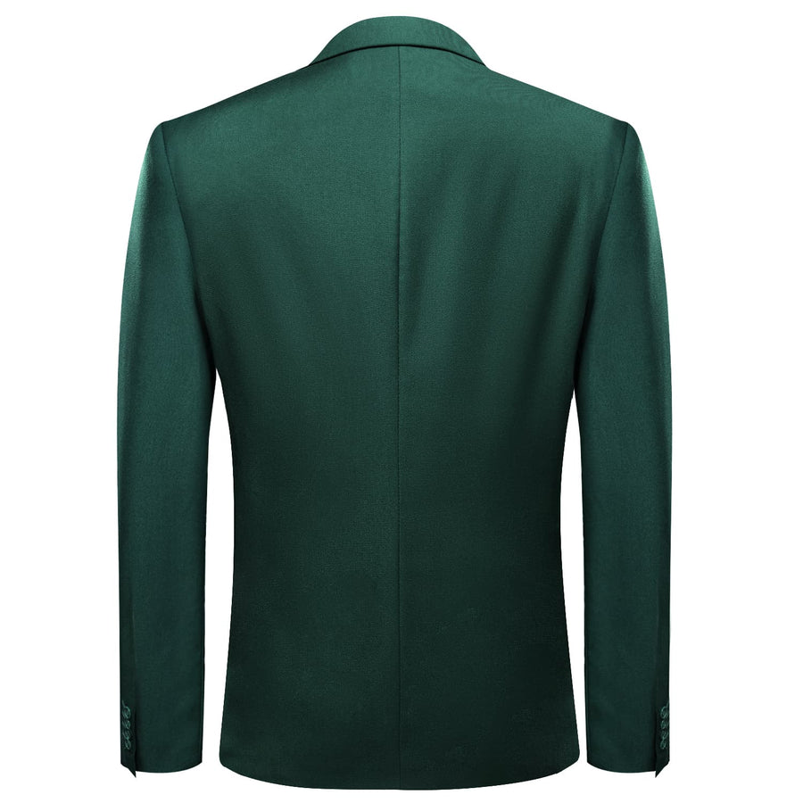Sapphire Pine Green Notched Collar Silk Suit Tuxedo Jacket tuxedo    - Sophisticated Gentlemen