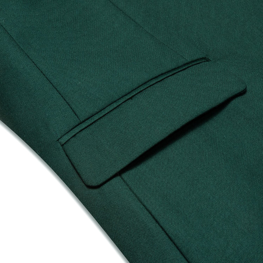 Sapphire Pine Green Notched Collar Silk Suit Tuxedo Jacket tuxedo    - Sophisticated Gentlemen