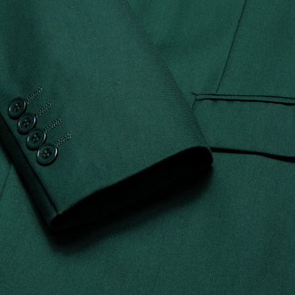 Sapphire Pine Green Notched Collar Silk Suit Tuxedo Jacket tuxedo    - Sophisticated Gentlemen