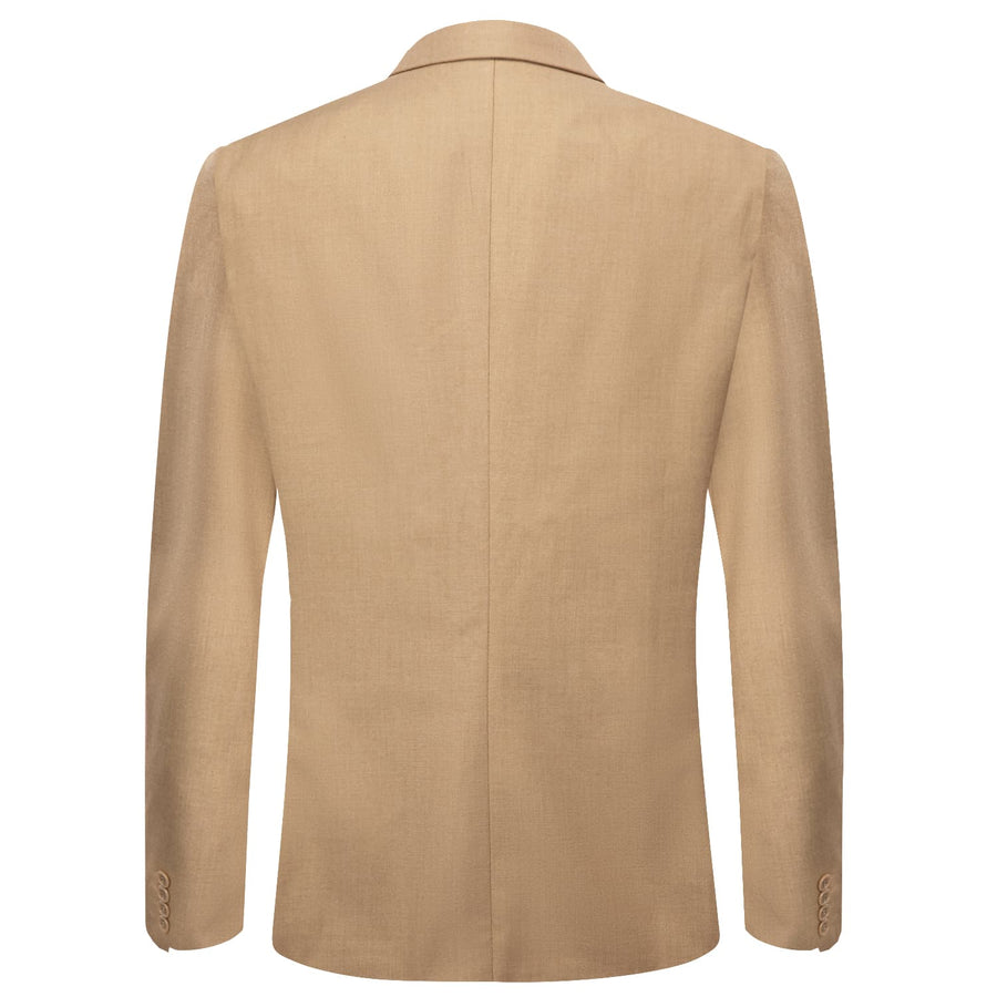 Wood Brown Notched Collar Silk Suit Tuxedo Jacket tuxedo    - Sophisticated Gentlemen