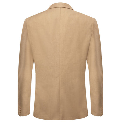 Wood Brown Notched Collar Silk Suit Tuxedo Jacket tuxedo    - Sophisticated Gentlemen