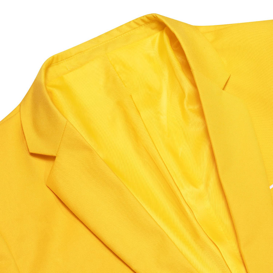 Gloss Butter Yellow Notched Collar Silk Suit Tuxedo Jacket tuxedo    - Sophisticated Gentlemen