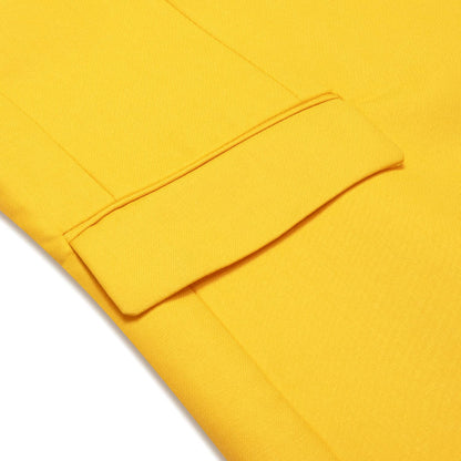 Gloss Butter Yellow Notched Collar Silk Suit Tuxedo Jacket tuxedo    - Sophisticated Gentlemen