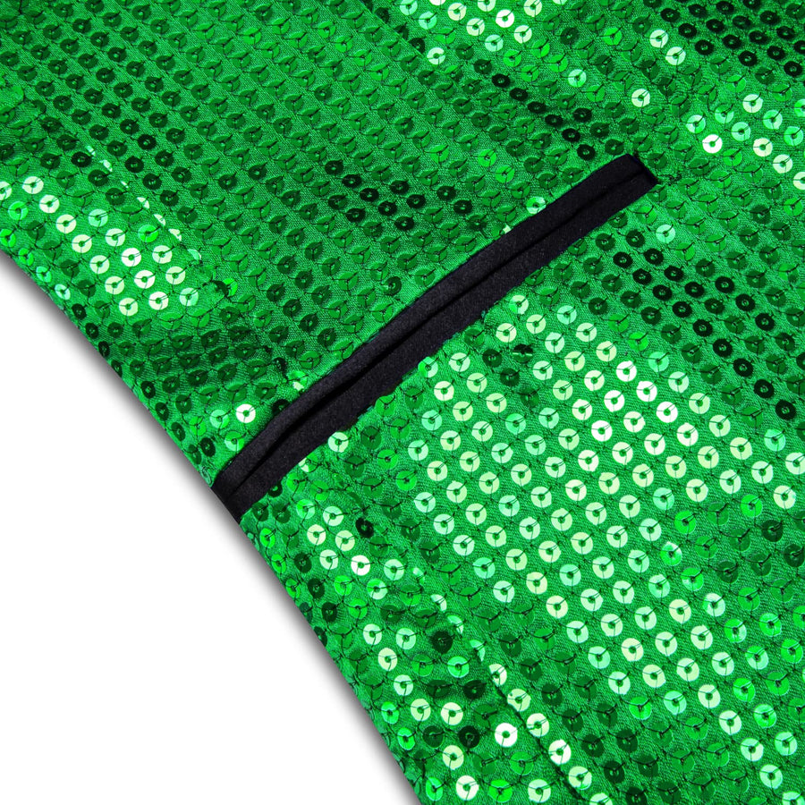 Emerald Green Solid Shawl Collar Glitter Men's Suit Tuxedo Jacket tuxedo    - Sophisticated Gentlemen