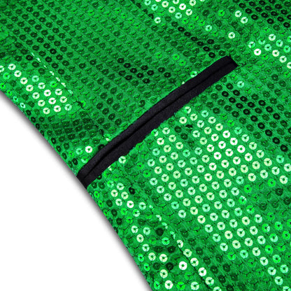 Emerald Green Solid Shawl Collar Glitter Men's Suit Tuxedo Jacket tuxedo    - Sophisticated Gentlemen