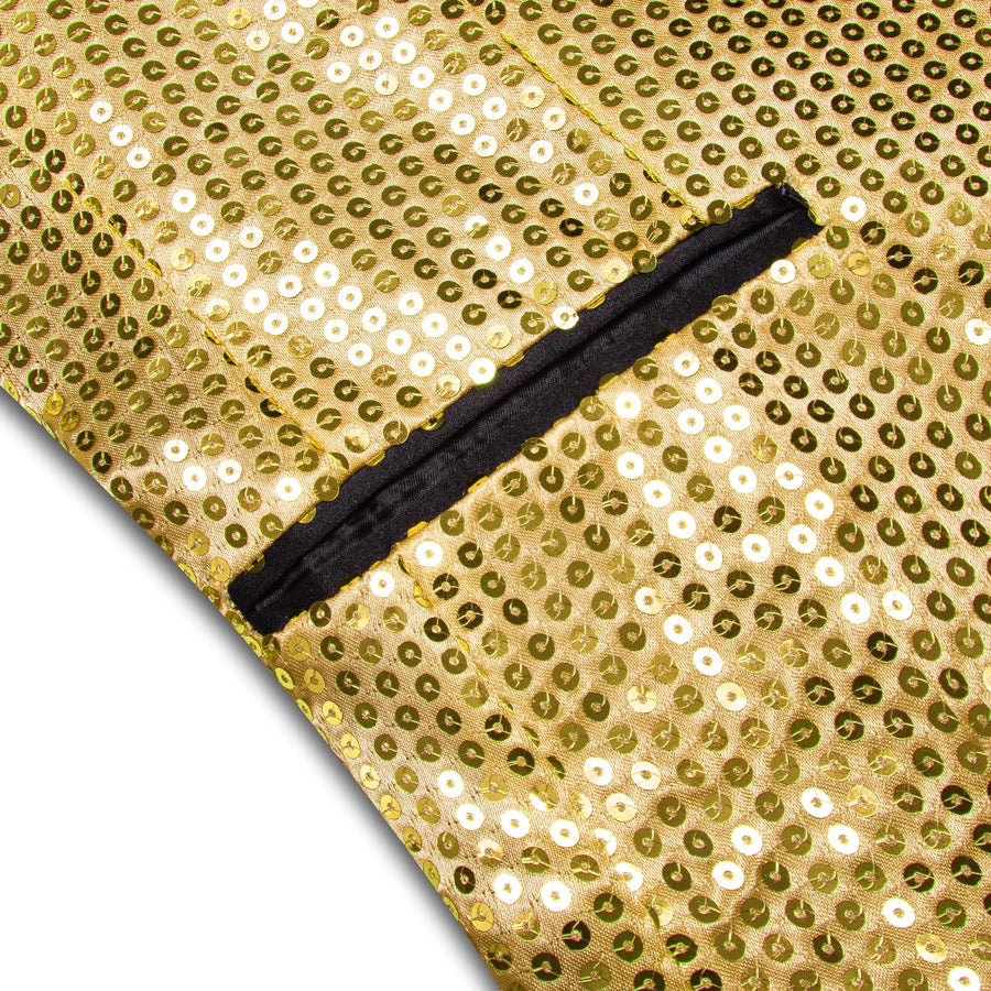 Sand Yellow Solid Shawl Collar Glitter Men's Suit Tuxedo Jacket tuxedo    - Sophisticated Gentlemen