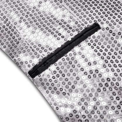 Gray Solid Shawl Collar Glitter Men's Suit Tuxedo Jacket tuxedo    - Sophisticated Gentlemen