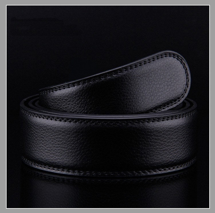 Sleek Black Buckle Leather Belt Belt    - Sophisticated Gentlemen